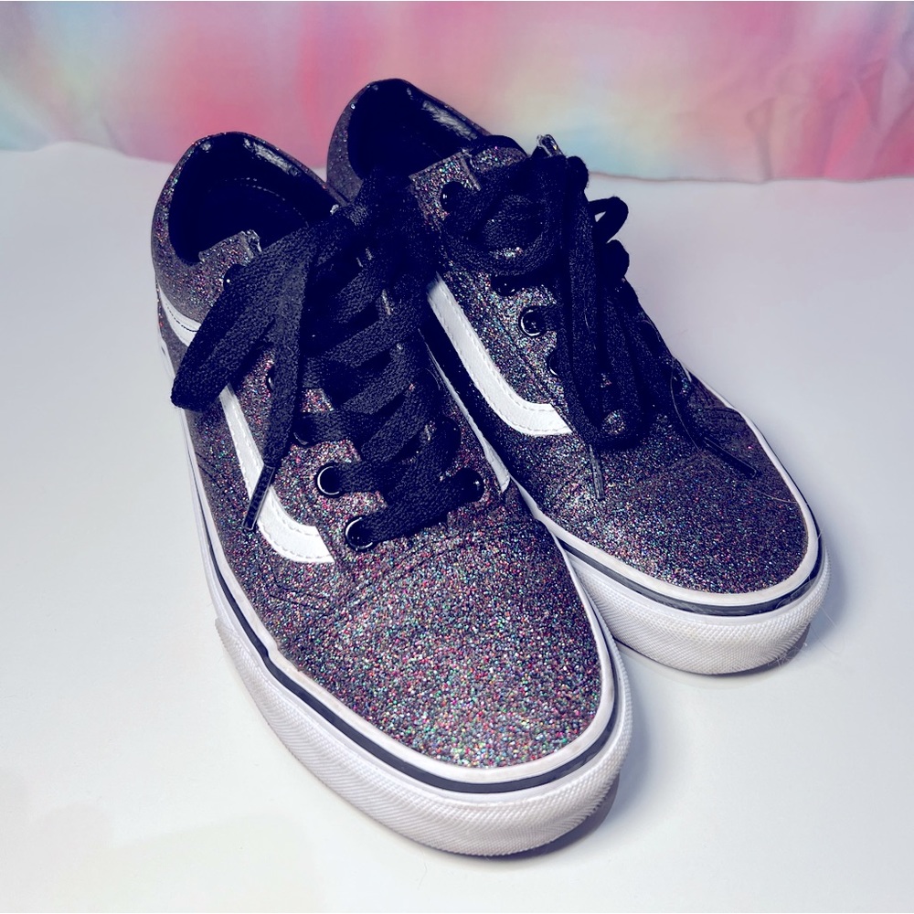 Black glittery Vans sneakers